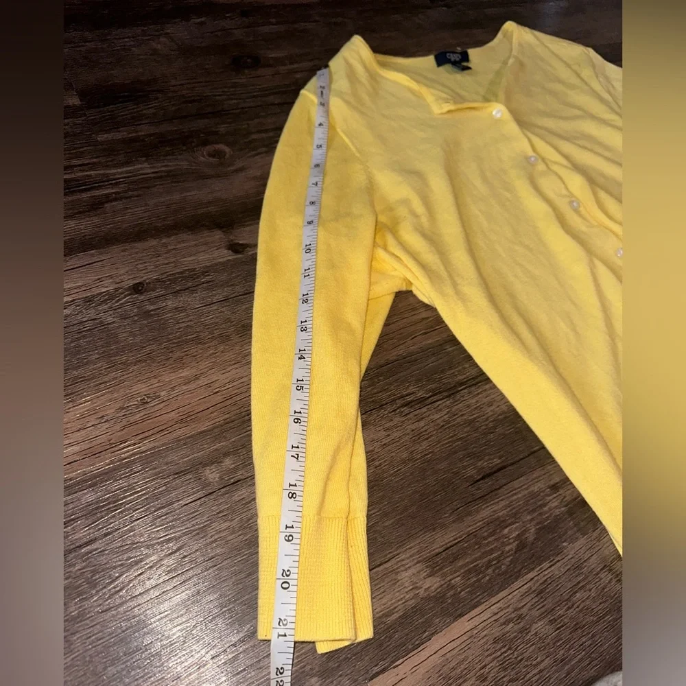 Chaps Yellow Button up Sweater size 1X 100% Cotton
